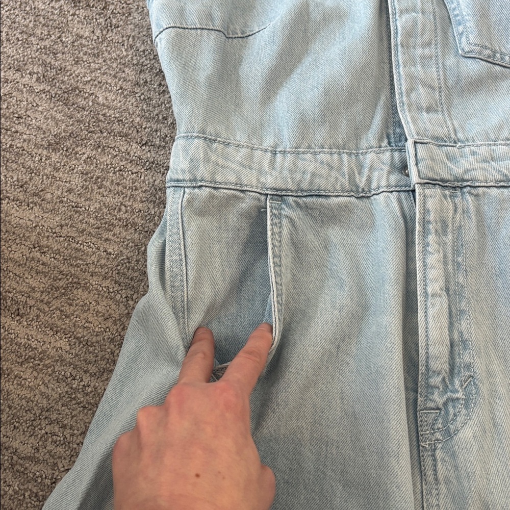Universal Thread Light Blue Denim Halter Maxi Dress size 4 - Picture 5 of 11